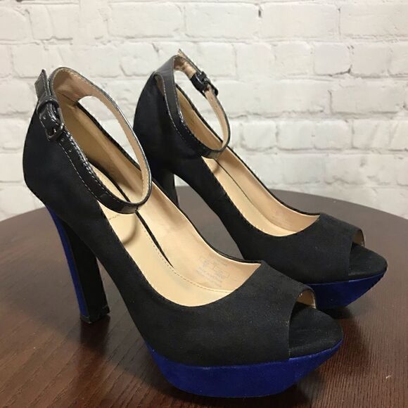 37 TRAFALUC suede open toe ankle strap sandals - Picture 1 of 8